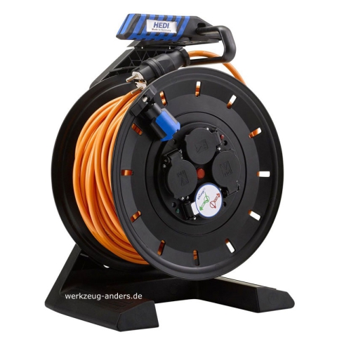 HEDI Vollkunststoff-Kabeltrommel K740Q2TF, 40m, Panzerkabel PLUS versch. Farben, 3G2,5
