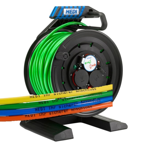 HEDI Vollkunststoff-Kabeltrommel COMPANION 40m 3G1,5 mit Kabeldruck
