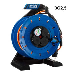 HEDI Vollkunststoff-Kabeltrommel K740Q2TFP, 40m, Panzerkabel PLUS, 3G2,5 mit PRCD-S